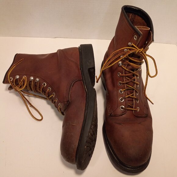 RED WING Vintage Men 10.5D Lace-up Logger 2233 Safety Toe Brown Leather - Picture 1 of 12